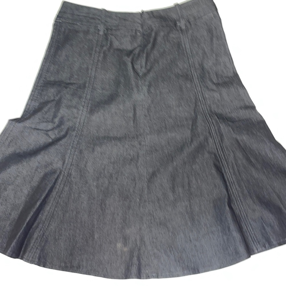 Lifestyle Attire by Larry Levine Charcoal Black Denim Skirt - Picture 3 of 7